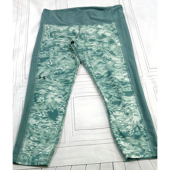 Under Armour HeatGear SeaGreen Leggings/Yoga Pants Compression High Rise-WMNs XL - Picture 1 of 10